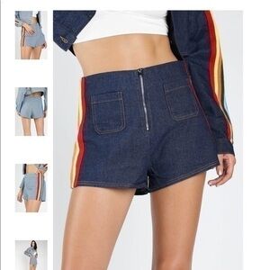 Navy blue striped shorts